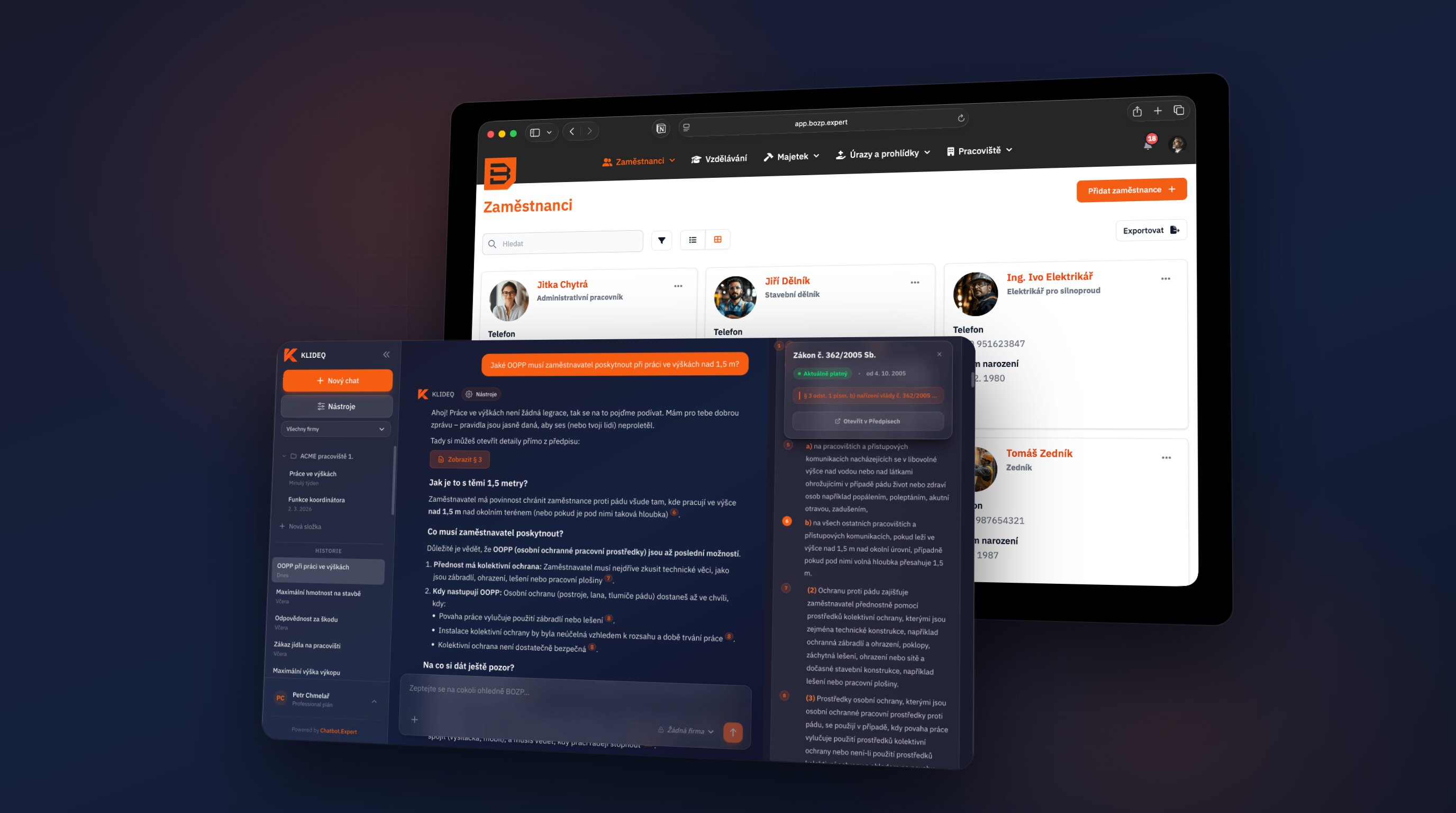 Jak vybrat BOZP software v roce 2026: 8 otázek, které si položit. Ukázka systému BOZP.Expert a AI asistenta KlideQ