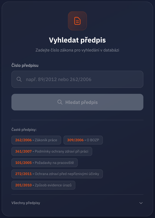 Vyhledávání předpisů